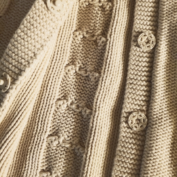 Solid Cable-knit Short-sleeved Cardigan in Natural - Picture 3 of 8